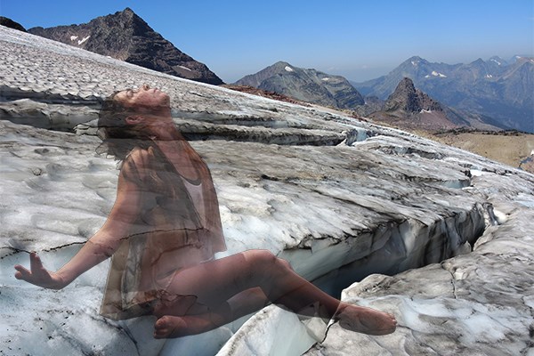 Dancer superimposed on Sperry Glacier Dancer superimposed on Sperry Glacier