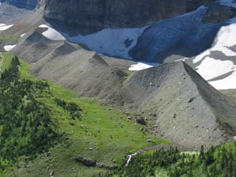 A gravel moraine.