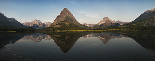 Many Glacier Panorama at sunrise