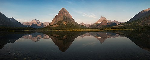 Many Glacier Panorama at sunrise