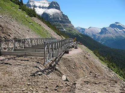 bridge installation on east side washout