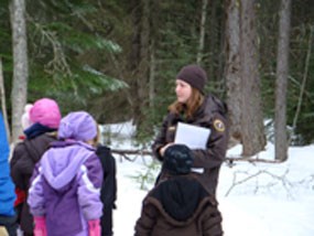 Ranger with students Ranger with students
