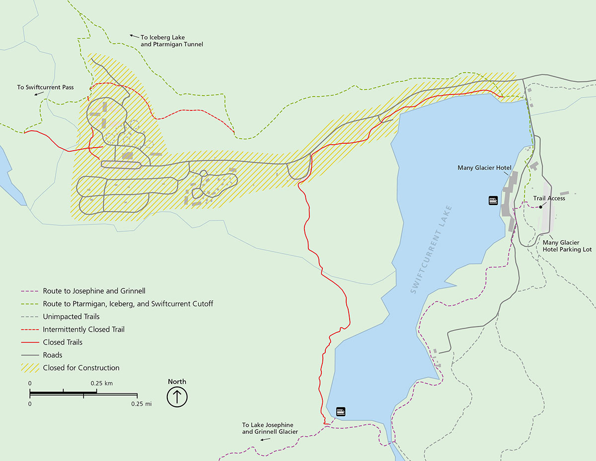 Road Construction and Infrastructure Project Work Glacier National