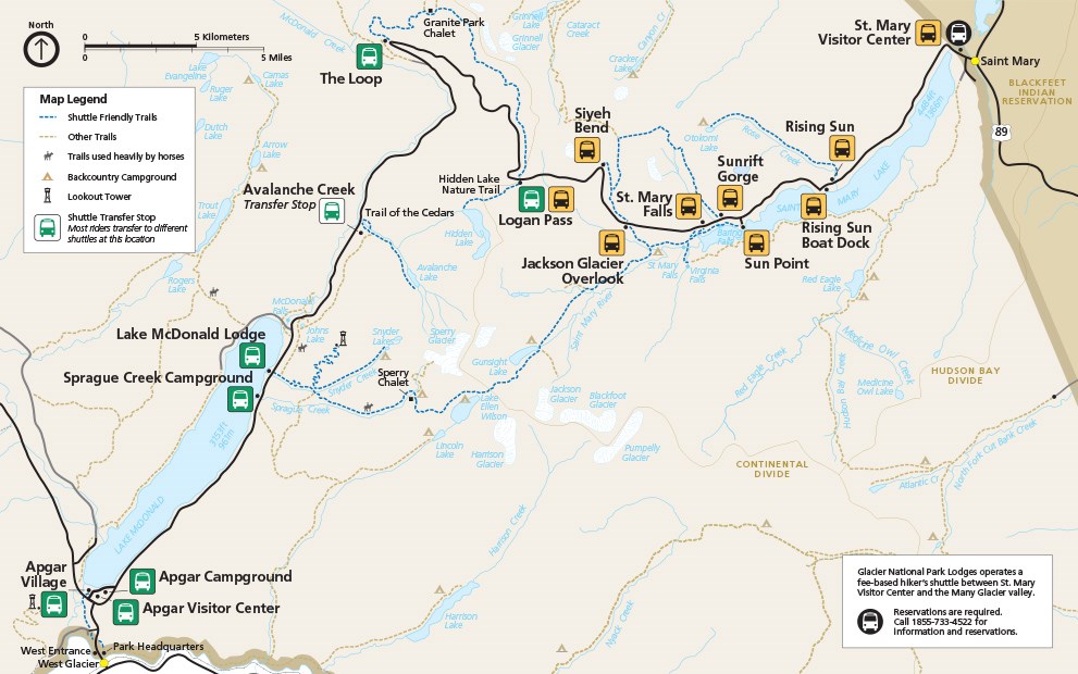 Shuttle Stops - Glacier National Park (U.S. National Park Service)