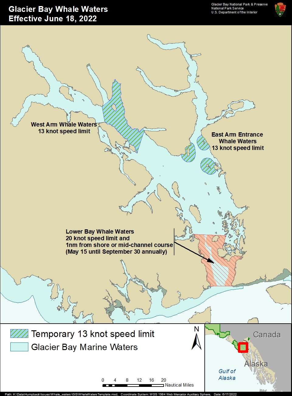 Map of Glacier Bay Whale Waters