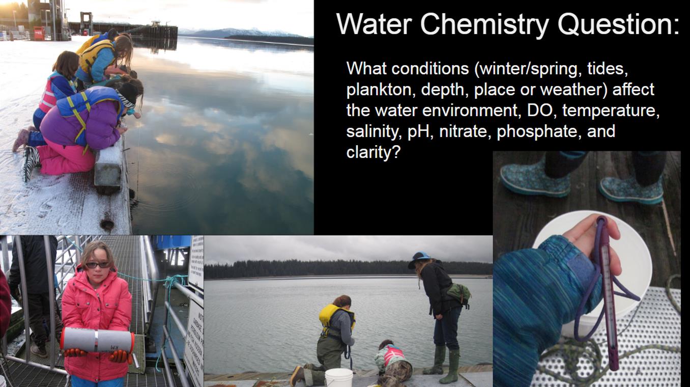 Students conduct water chemistry research in Glacier Bay. Students conduct water chemistry research in Glacier Bay.