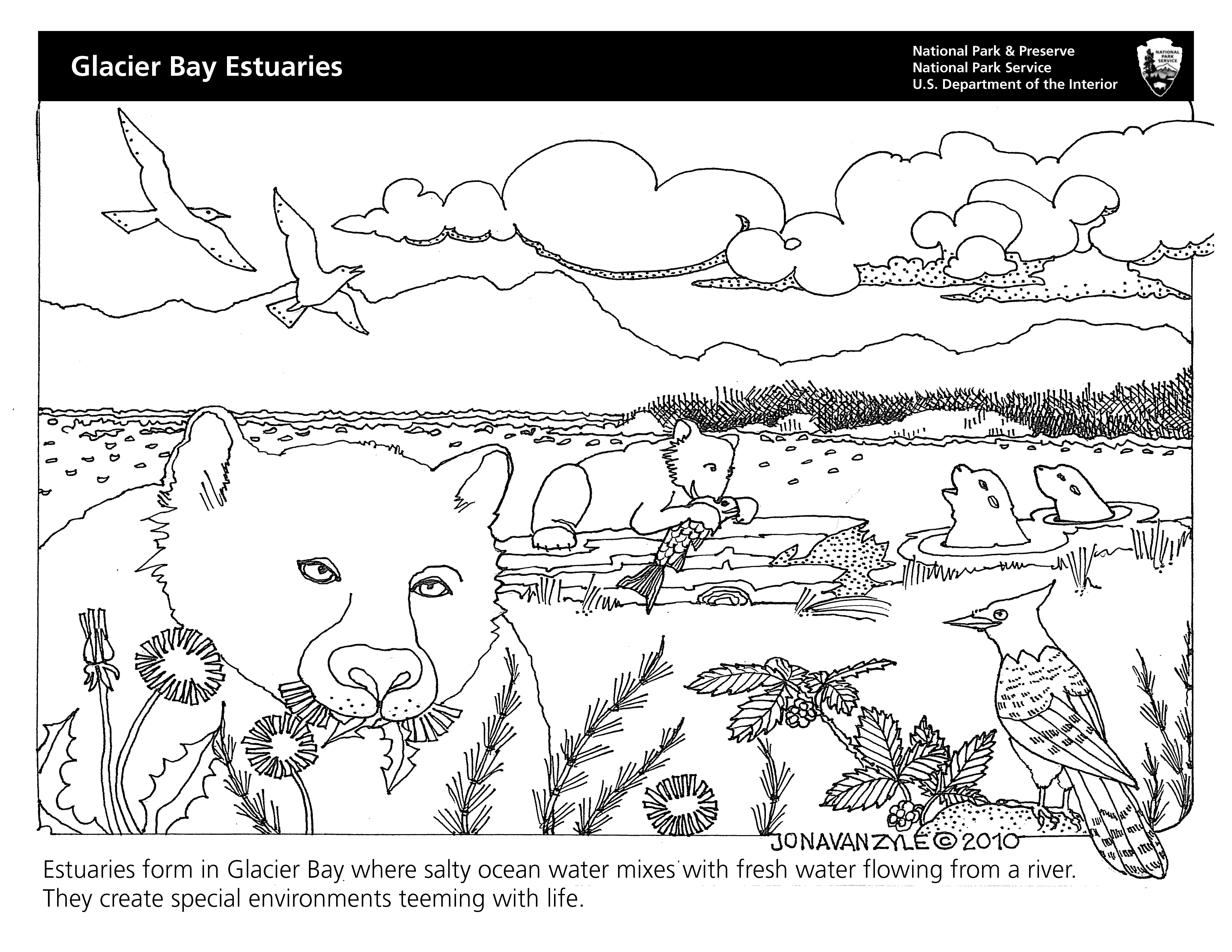 Coloring Sheets   Glacier Bay National Park & Preserve U.S. ...