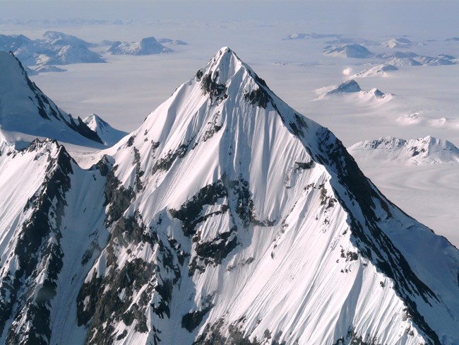 Snowy mountain peak