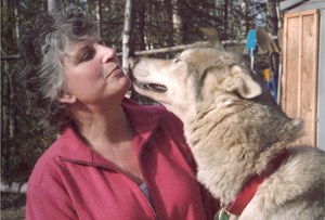 Jona and one of her Siberian Huskies