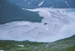 glacial sediments fill valley bottoms and fjords