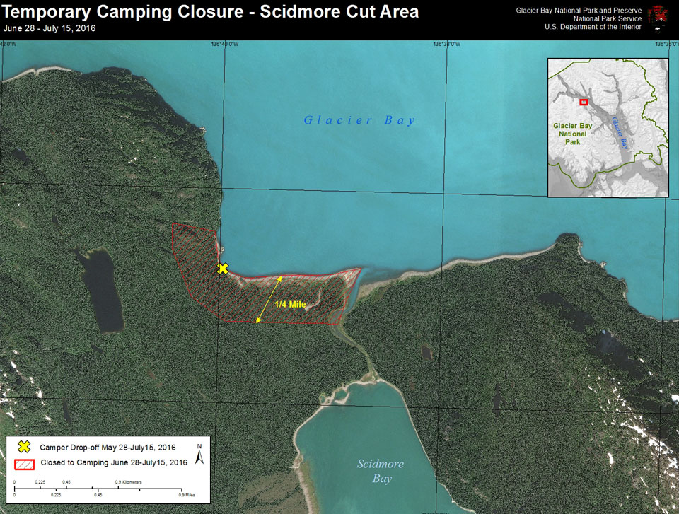 Temporary Camping Closure Map