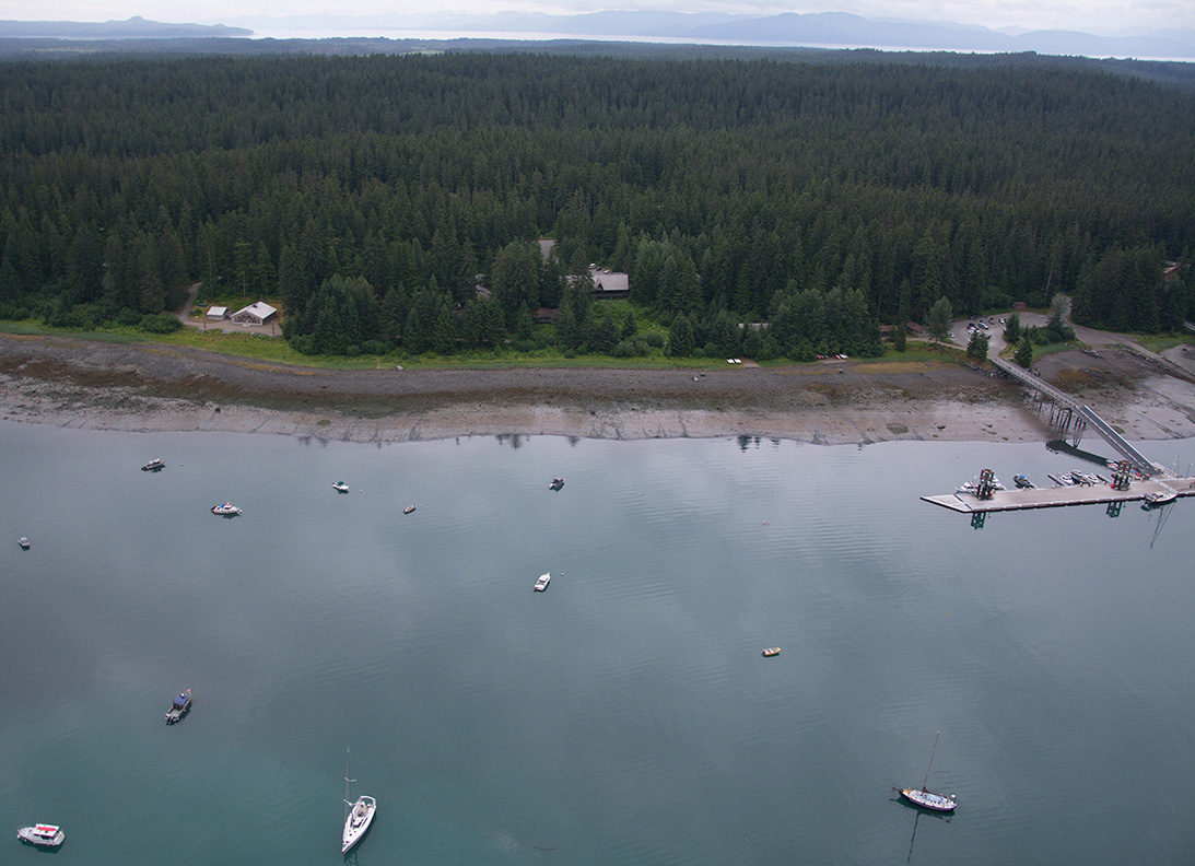 2018 Bartlett Cove image aerial view of Bartlett Cove, Glacier Bay National Park
