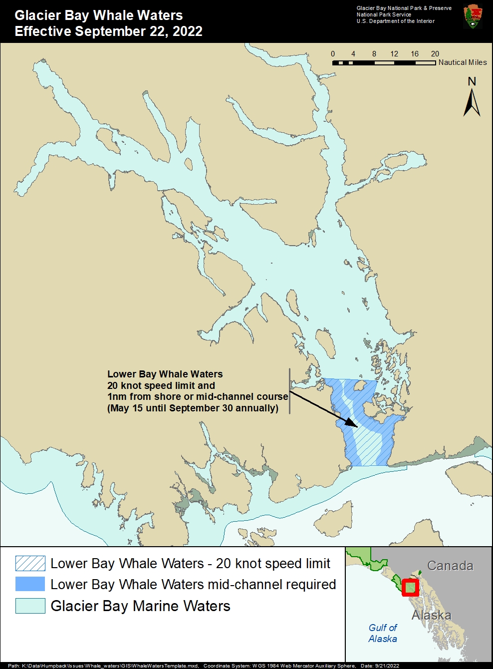 Whale Waters Map 21 Sept 2022. Contact the park for full details of current whale waters.