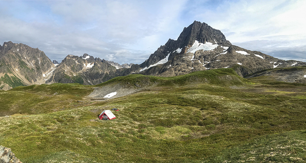 Glacier Bay Backcountry Camper (Donated photo by K Young) Mountain wilderness with tent
