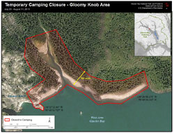 Map of the temporary closure