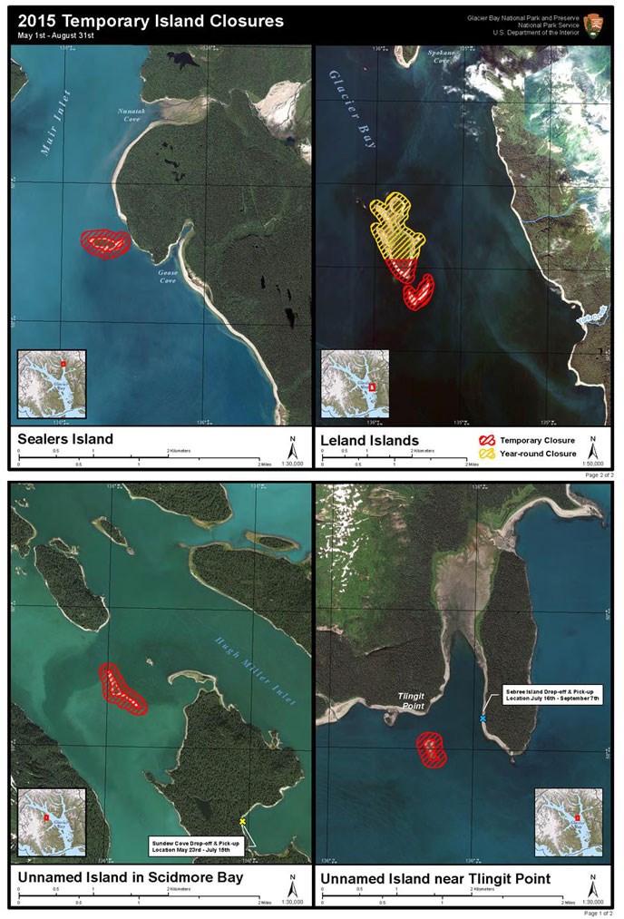 2015 Temporary Island Closures to protect nesting birds in Glacier Bay