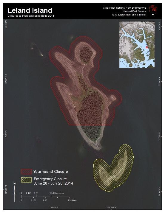 Map of nesting bird temporary closure effective June 28, 2014