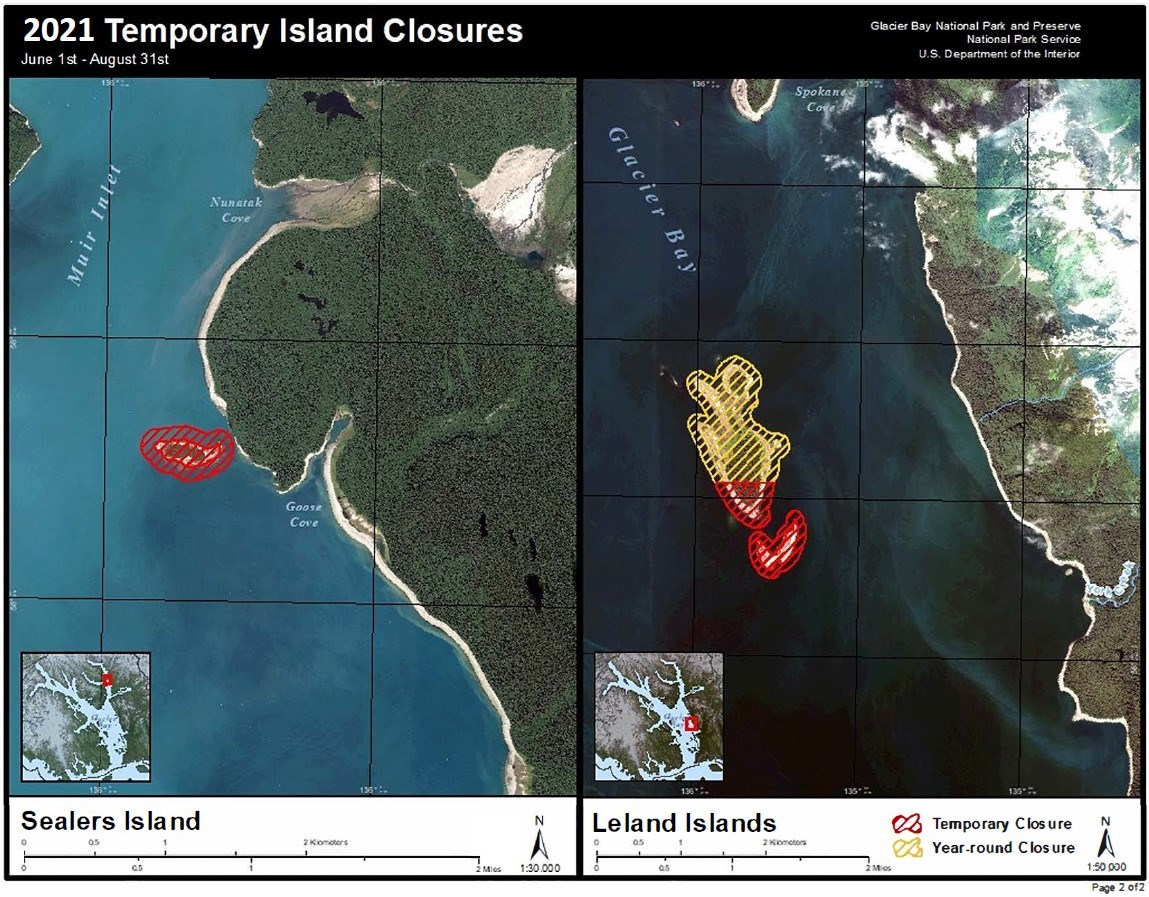 Temp Island Closures Map 2 of 2 Sealers and Leland Islands