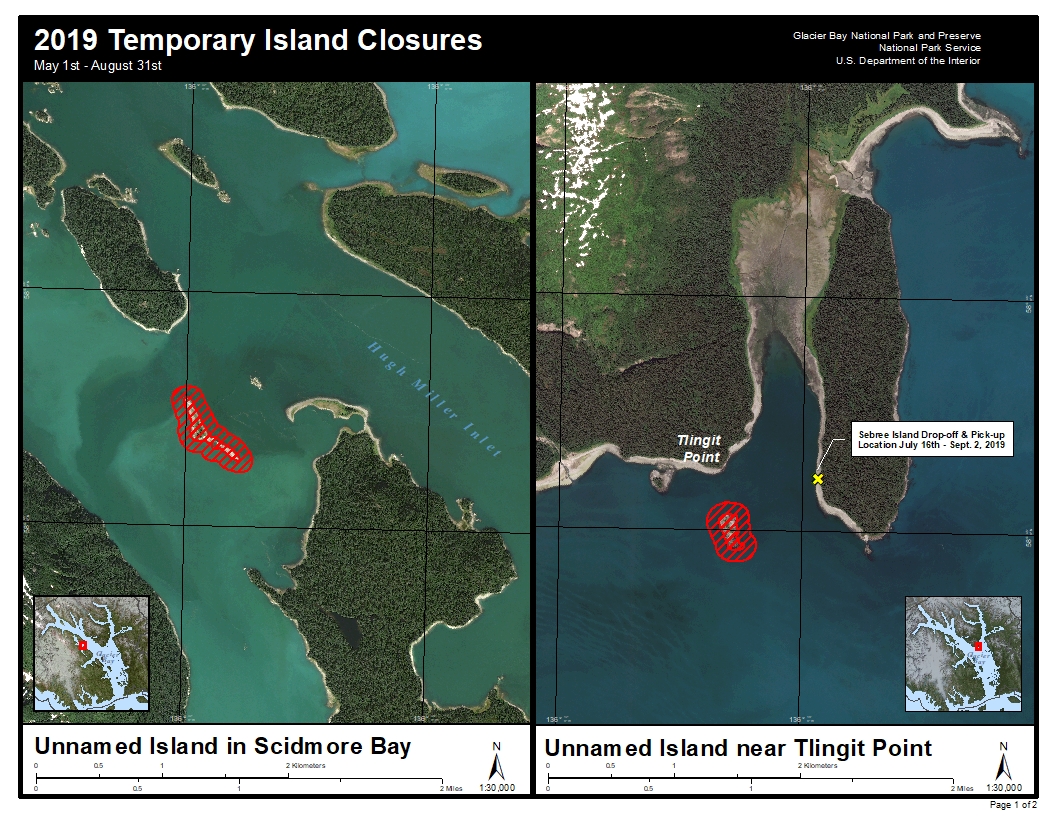 2019 Temporary Island Closure Scidmore Bay and Tlingit Point