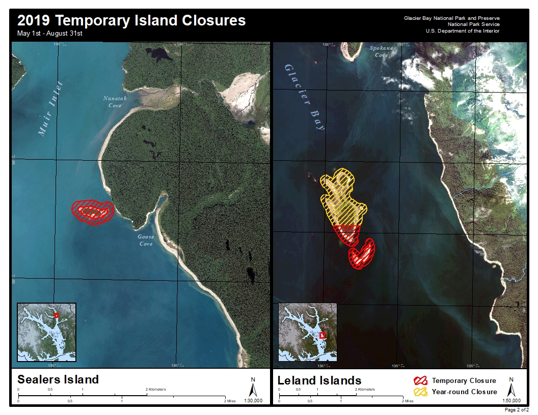 2019 Temporary Island Closure Sealers and Lelands Islands
