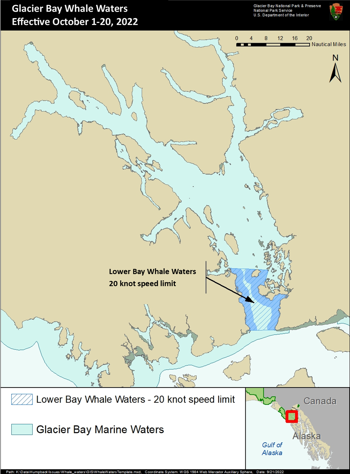 WhaleWatersMap150dpi Whale Waters Update for Glacier Bay Effective October 1-20, 2022