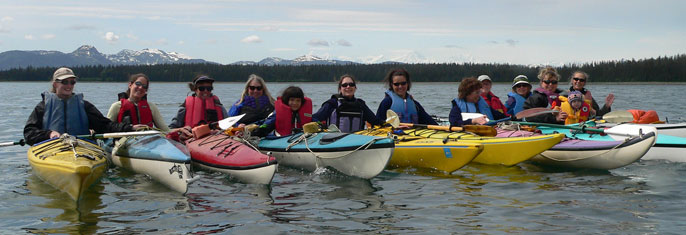 kayaks in Bartlett Cove