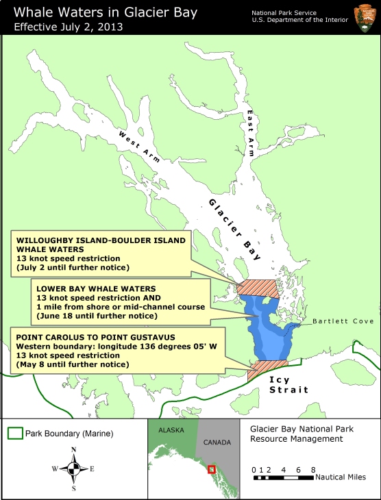 Map Showing Whale Waters Update For Glacier Bay Effective July 2, 2013