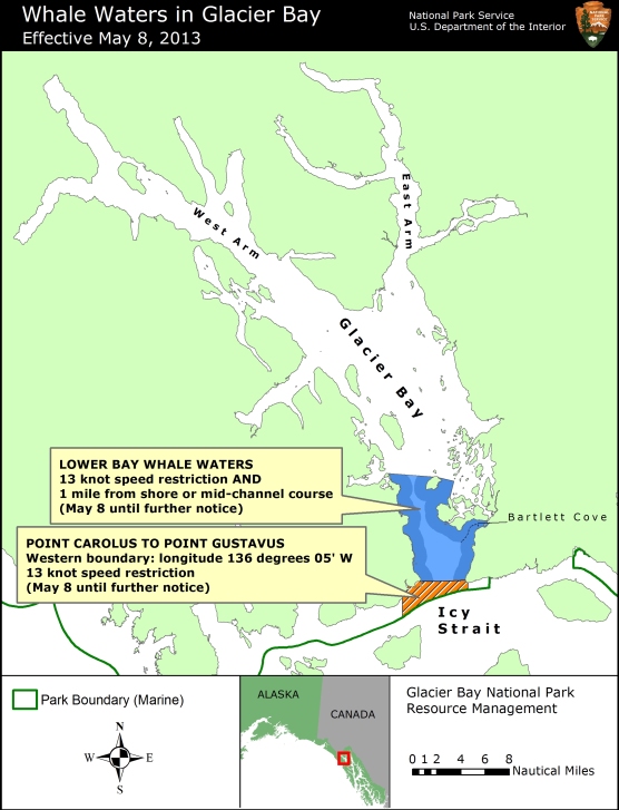 Map of May 8, 2013 whale waters