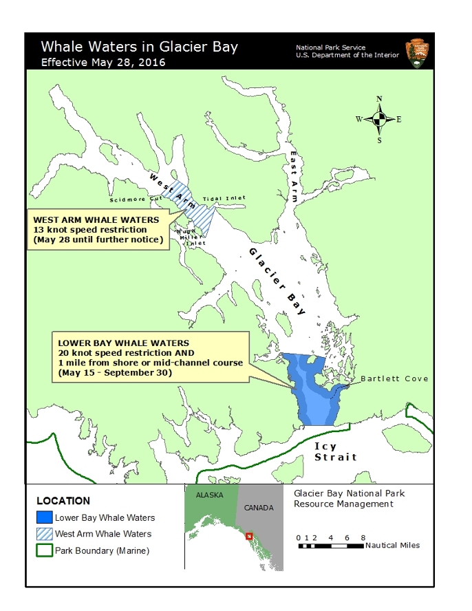Map of Whale Waters Update for Glacier Bay Effective May 28, 2016