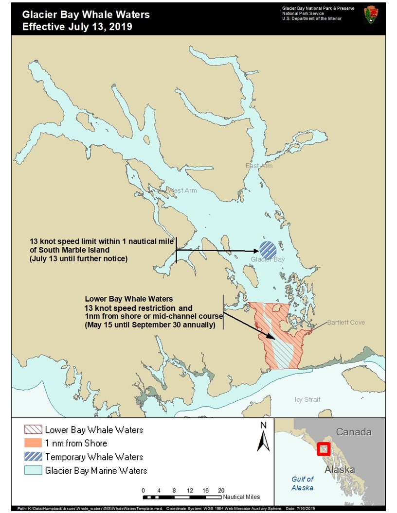 map of whale waters effective July 13, 2019