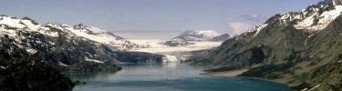 The Grand Pacific Glacier lies at the northern end of Glacier Bay.