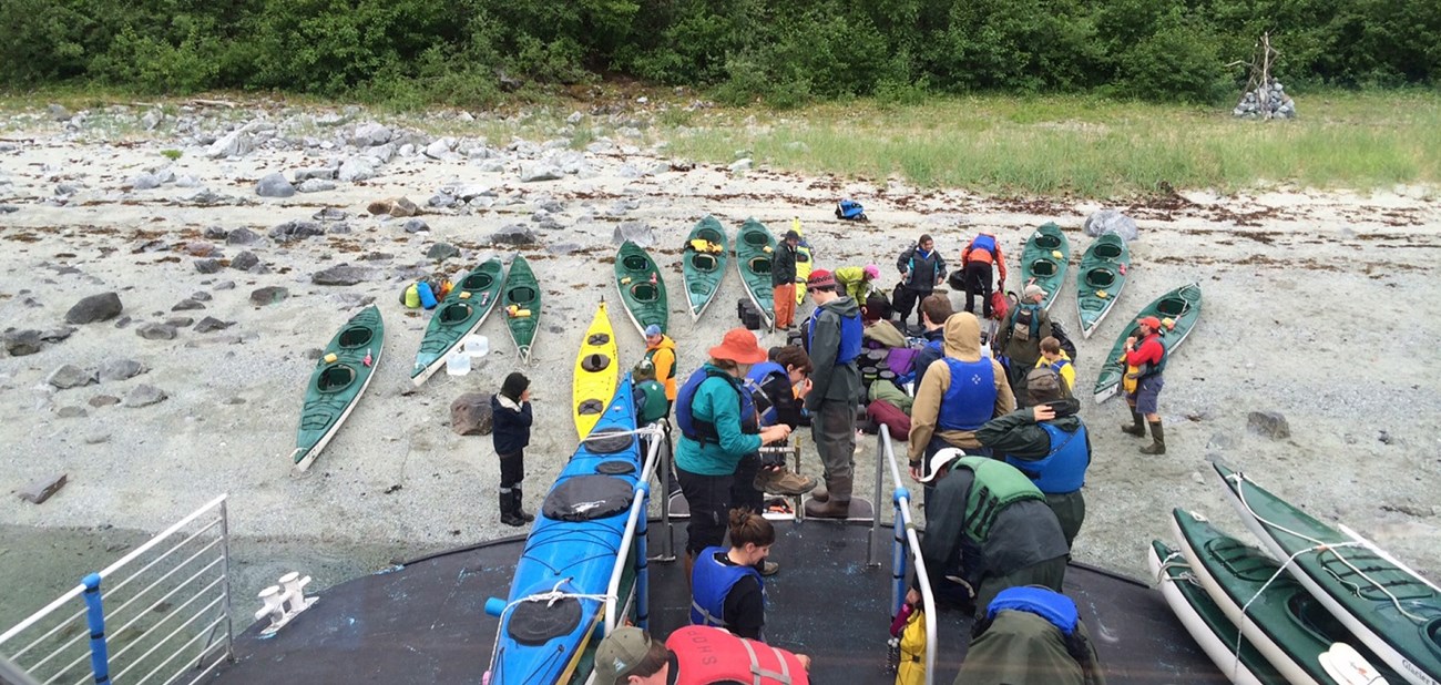 Kayakers drop off