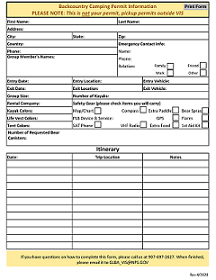 backcountry camping permit