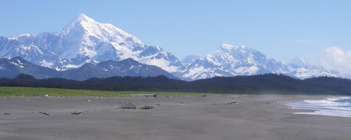 Clear view of Mount Fairweather from Dry Bay