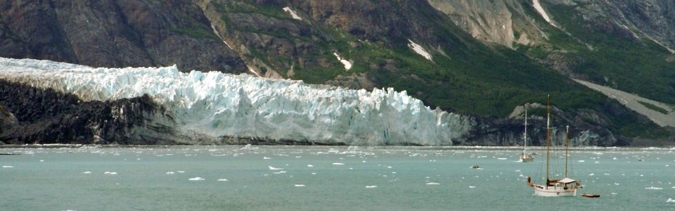 boating near a glacier
