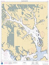 Nautical chart of glacier bay thumbnail image. The thumbnail image is too small to make out any details except showing that this is a nautical chart.