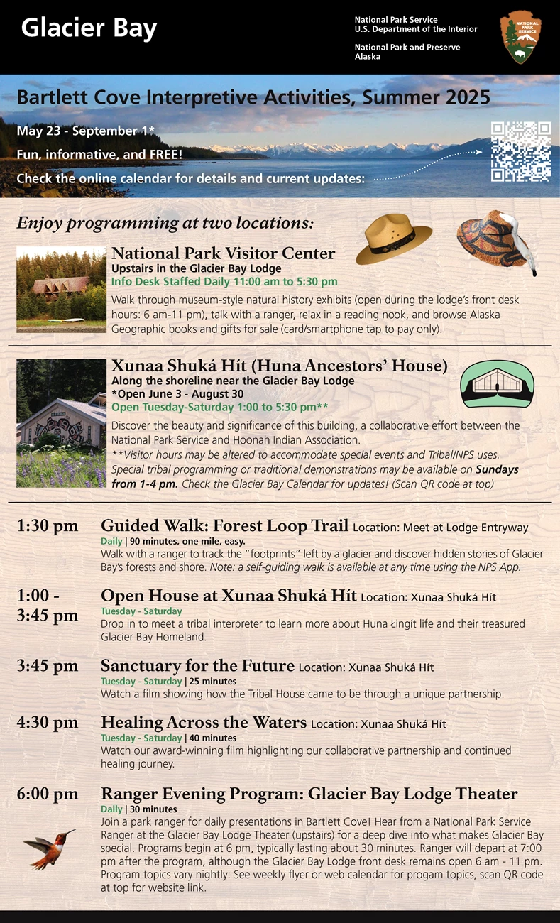 Program Schedule 2025 2025 Glacier Bay Bartlett Cove Program Schedule