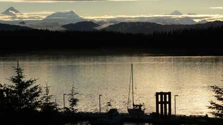 Bartlett Cove dock at sunset