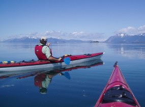 Kayakers heading out into the wilderness