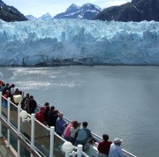 The glaciers are best experienced from the outer decks