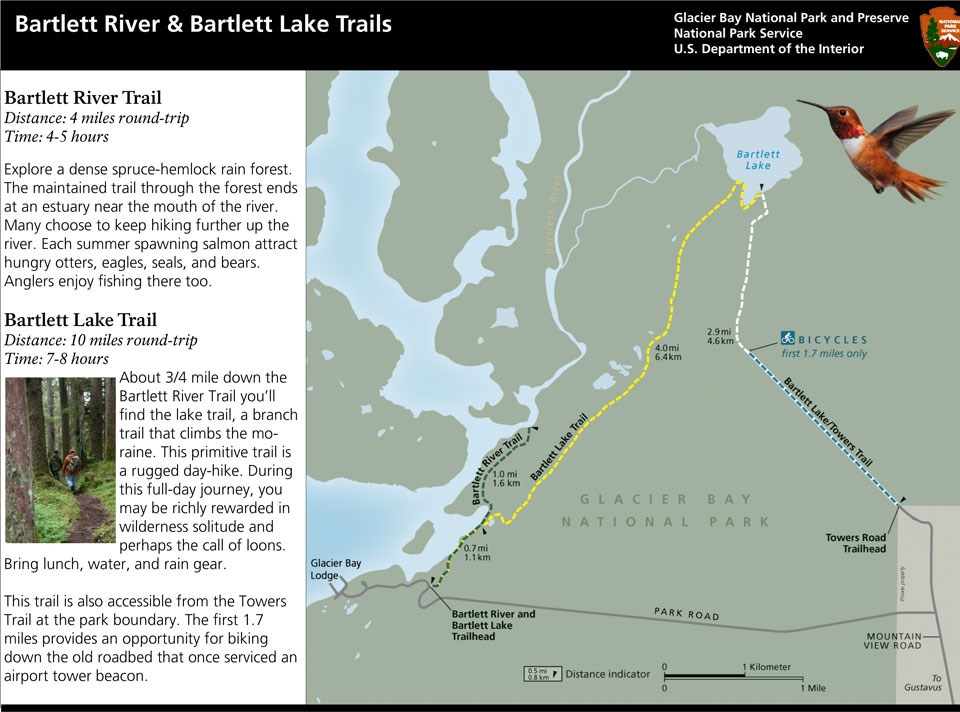 Bartlett Cove Trails Map Glacier Bay National Park & Preserve (U.S