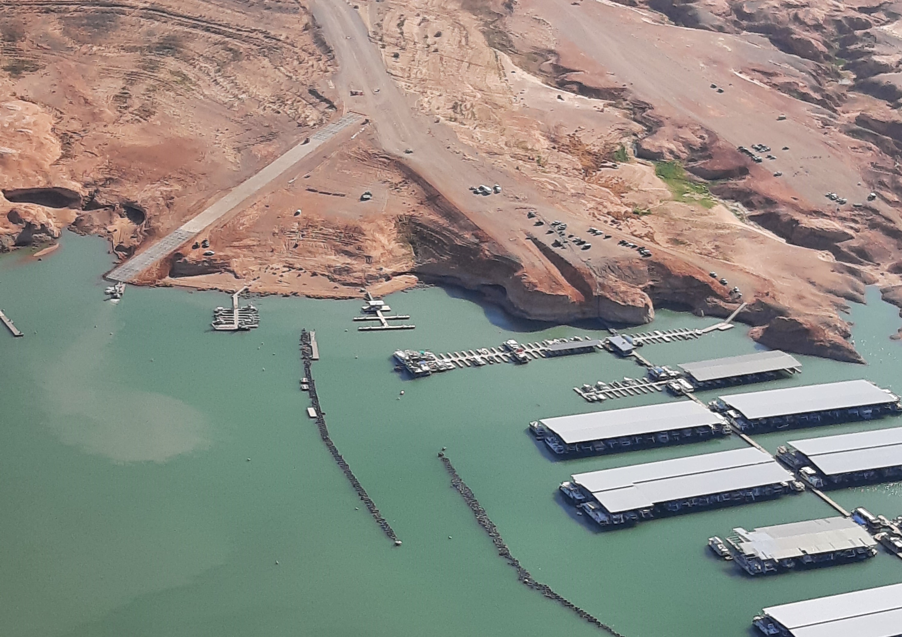 Bullfrog North aerial Aerial view of launch ramp and marina infrastructure