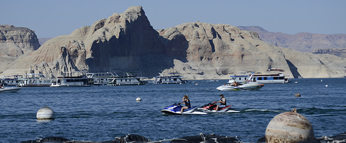 Jet skiers and other boaters on Lake Powell