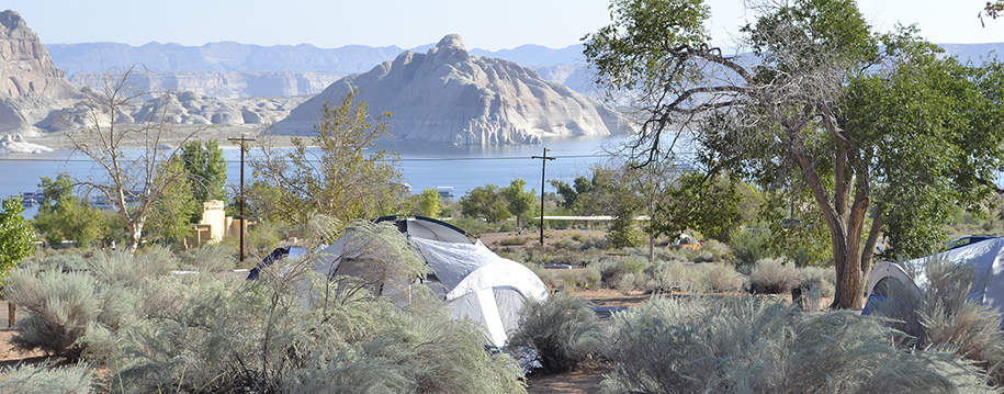 Camping tent in a campground