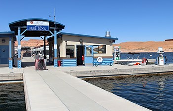 Floaitng walkway leading to fueling station