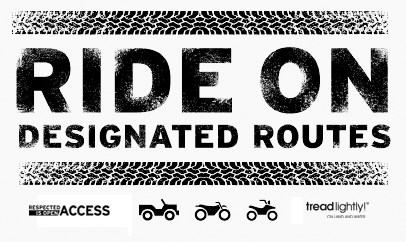 logo: RIDE ON DESIGNATED ROUTES