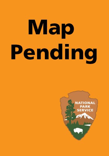 Orange box, words: "Map Pending", arrowhead logo