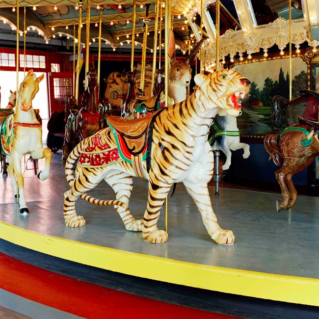 Tiger on the Dentzel Carousel