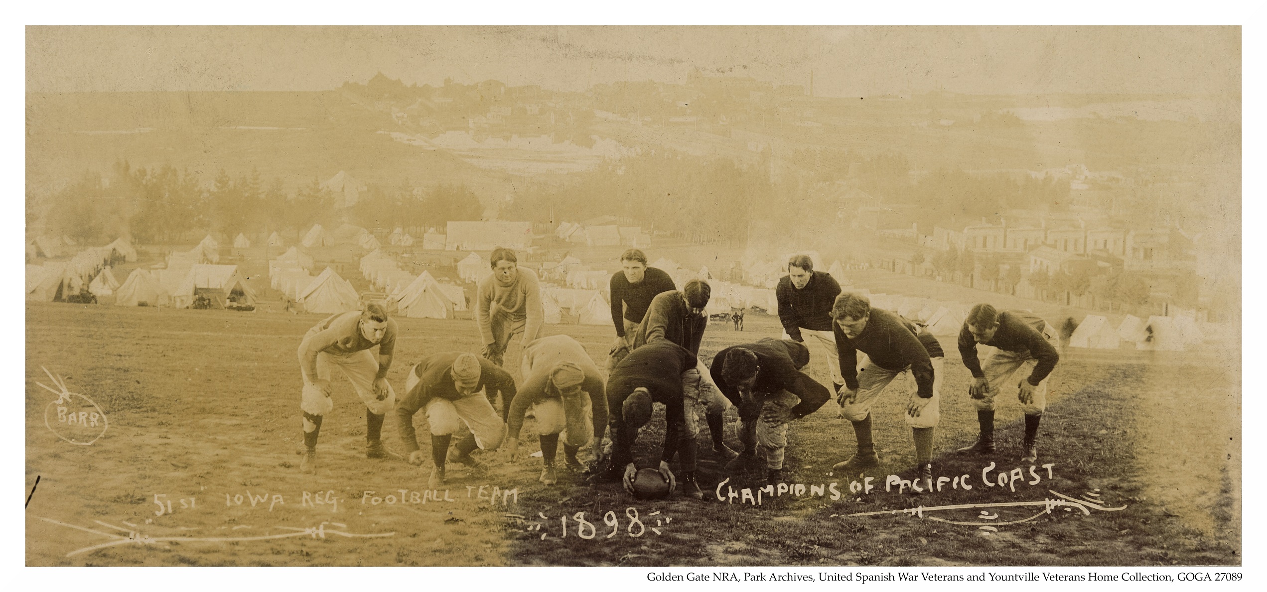 Football Team 51st Iowa Regimental Football Team c1898