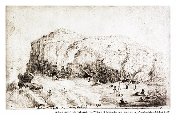 GOGA 18327 Ocean Beach 1880 Ocean Beach With Various Activities